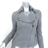 Burberry London Blue Label Sweatshirt Moto Jacket Heather Gray Size 38
