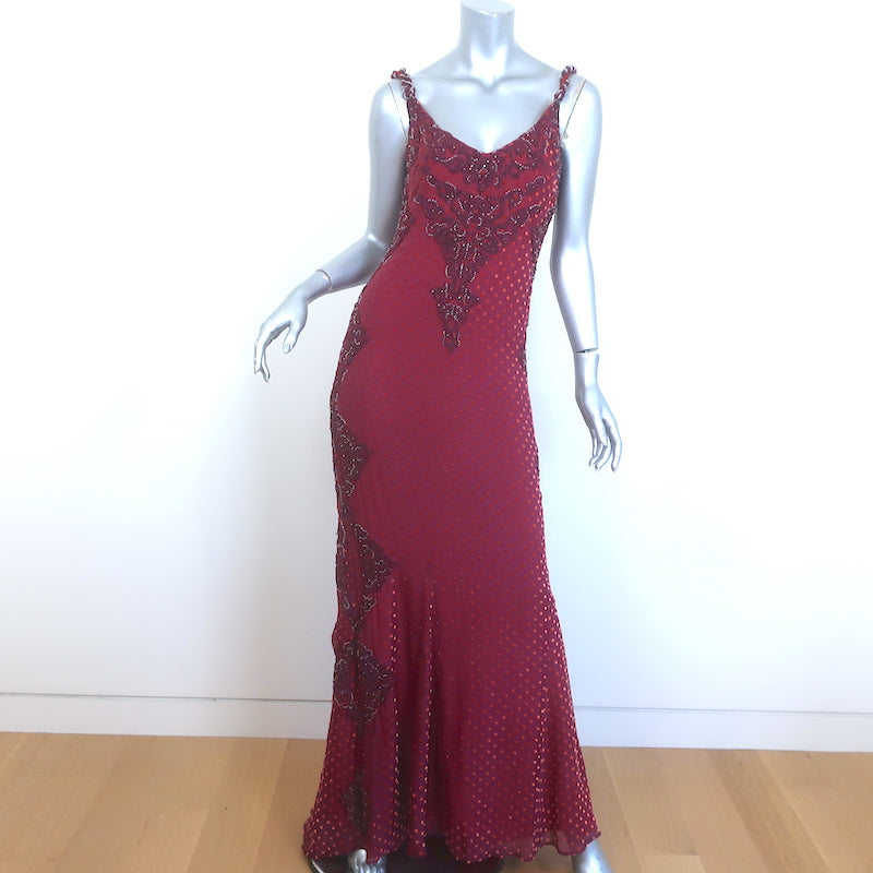Badgley Mischka Beaded Polka Dot Gown Merlot Size 4 Sleeveless Maxi Dr – Celebrity Owned Badgley Mischka Beaded Polka Dot Gown Merlot Size 4 Sleeveless Maxi Dr – Celebrity Owned