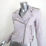 IRO Ashville Leather Moto Jacket Lavender Size 36