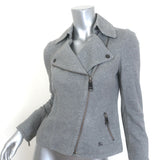 Burberry London Blue Label Sweatshirt Moto Jacket Heather Gray Size 38