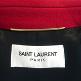 Saint Laurent Double Breasted Long Coat Red Cashmere-Wool Size 40