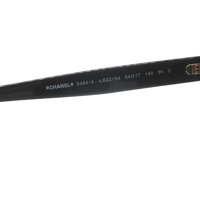 Chanel 5484 CC Quilted-Side 54mm Square Sunglasses Black