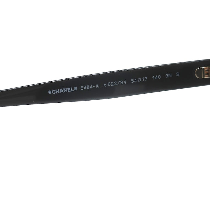 Chanel 5484 CC Quilted-Side 54mm Square Sunglasses Black