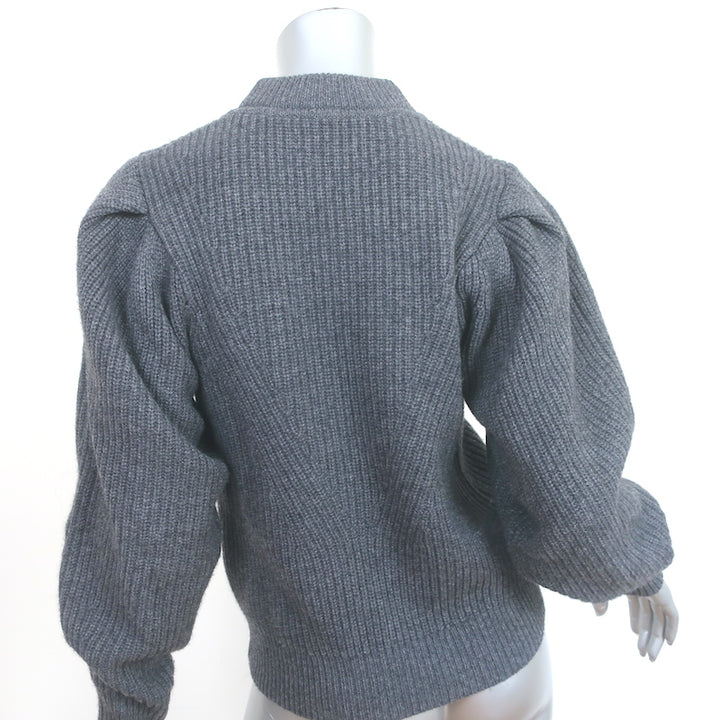 Isabel Marant Adele Puff Sleeve Sweater Charcoal Wool-Cashmere Size 36