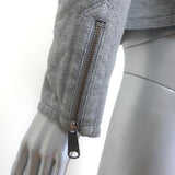 Burberry London Blue Label Sweatshirt Moto Jacket Heather Gray Size 38