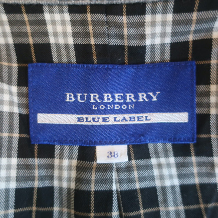 Burberry London Blue Label Sweatshirt Moto Jacket Heather Gray Size 38