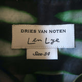 Dries Van Noten Len Lye Button Down Shirt Black Printed Cotton Size 34