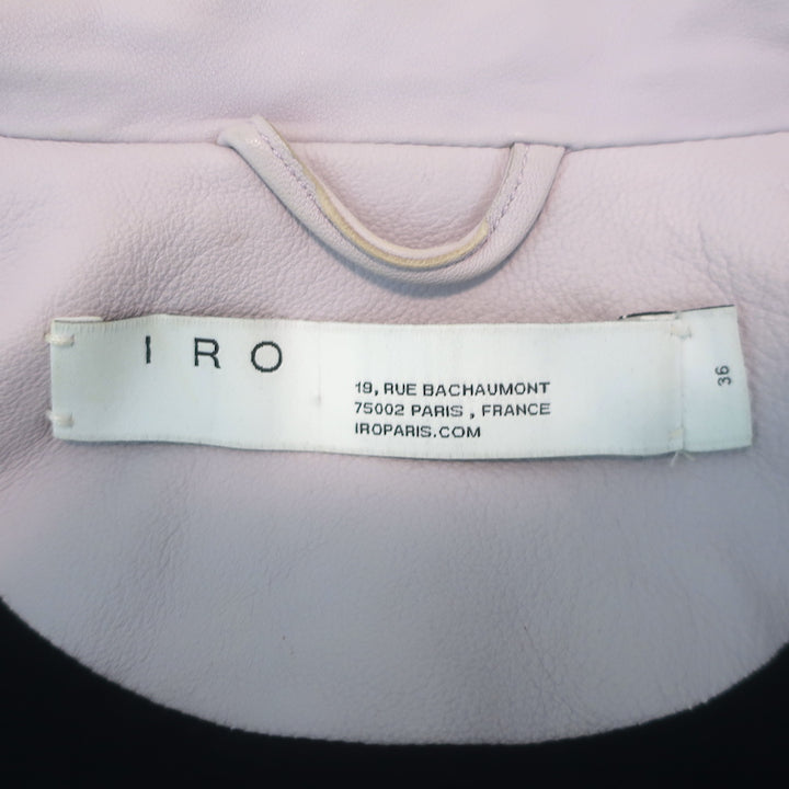 IRO Ashville Leather Moto Jacket Lavender Size 36