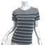 Saint Laurent Striped T-Shirt Gray & Black Cotton Size Small Short Sleeve Top