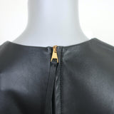 Bottega Veneta Square Neck Leather Midi Dress Black Size 38