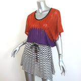 Missoni Mare multicolor zig-zag knit cover-up mini dress, size 38, pre-owned and gently worn luxury piece
