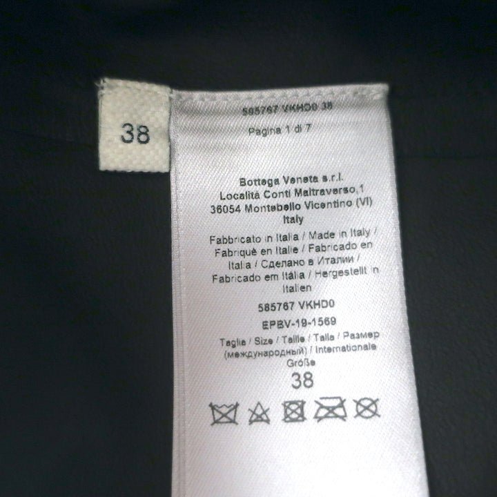 Bottega Veneta Square Neck Leather Midi Dress Black Size 38