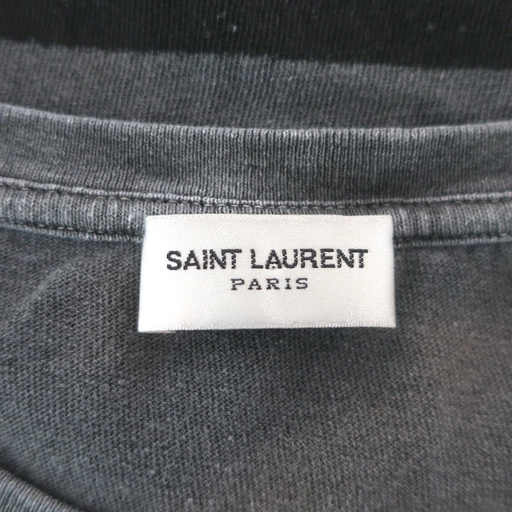 Saint Laurent Striped T-Shirt Gray &amp; Black Cotton Size Small Short Sleeve Top