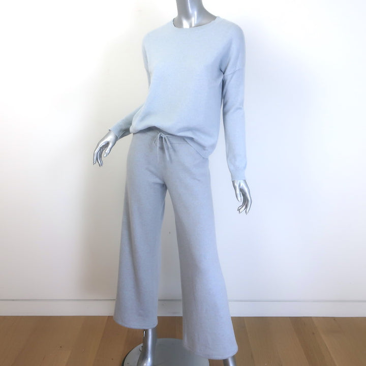 Lisa Yang Cashmere Crewneck Sweater &amp; Wide Leg Pants Set Dusty Blue Size 0