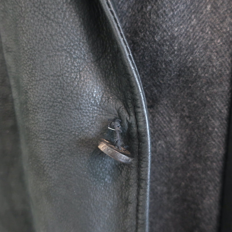 AllSaints Survey Double Layered Leather Blazer Black Size Medium