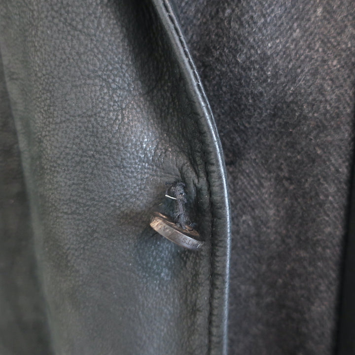 AllSaints Survey Double Layered Leather Blazer Black Size Medium