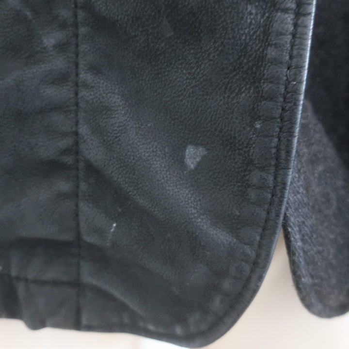 AllSaints Survey Double Layered Leather Blazer Black Size Medium