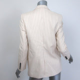 Nili Lotan Don Pinstriped Blazer Ecru Cotton Size 4 One-Button Jacket