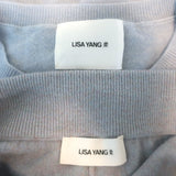 Lisa Yang Cashmere Crewneck Sweater & Wide Leg Pants Set Dusty Blue Size 0