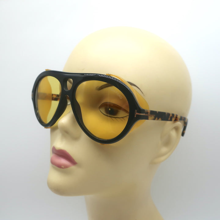 Tom Ford Neughman Aviator Sunglasses Black &amp; Tortoise TF882 01E