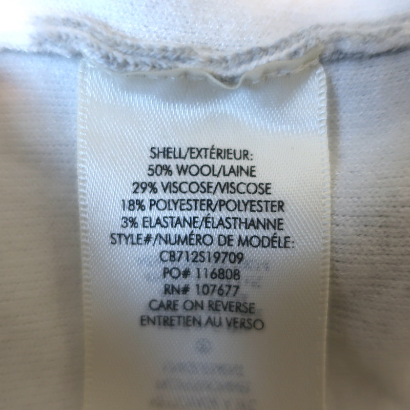 Alice + Olivia Kyle Cropped Hoodie Sweatshirt Gray/White Stretch Wool Size Small