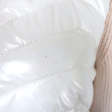 Authentic Moncler ivory tricot wool cardigan puffer jacket, pre-owned luxury outerwear
