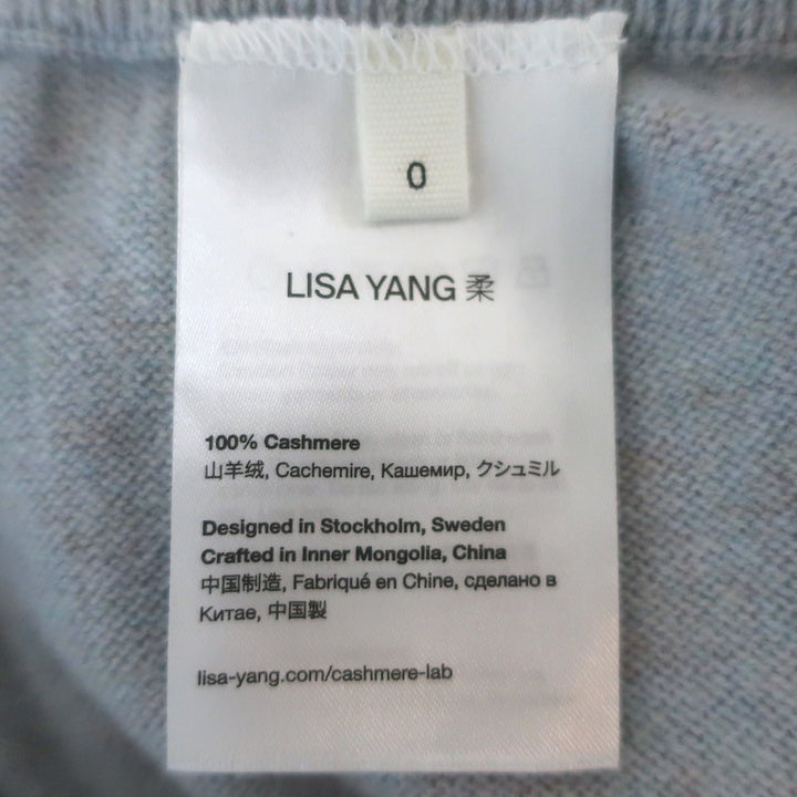 Lisa Yang Cashmere Crewneck Sweater &amp; Wide Leg Pants Set Dusty Blue Size 0