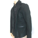 AllSaints Survey Double Layered Leather Blazer Black Size Medium