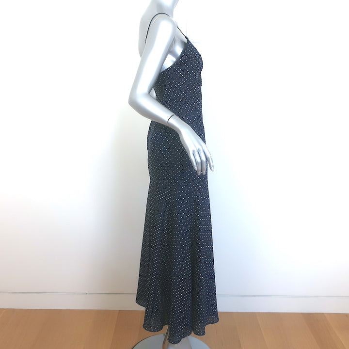 Alexis Nizarra Polka Dot Midi Dress Navy Size Small