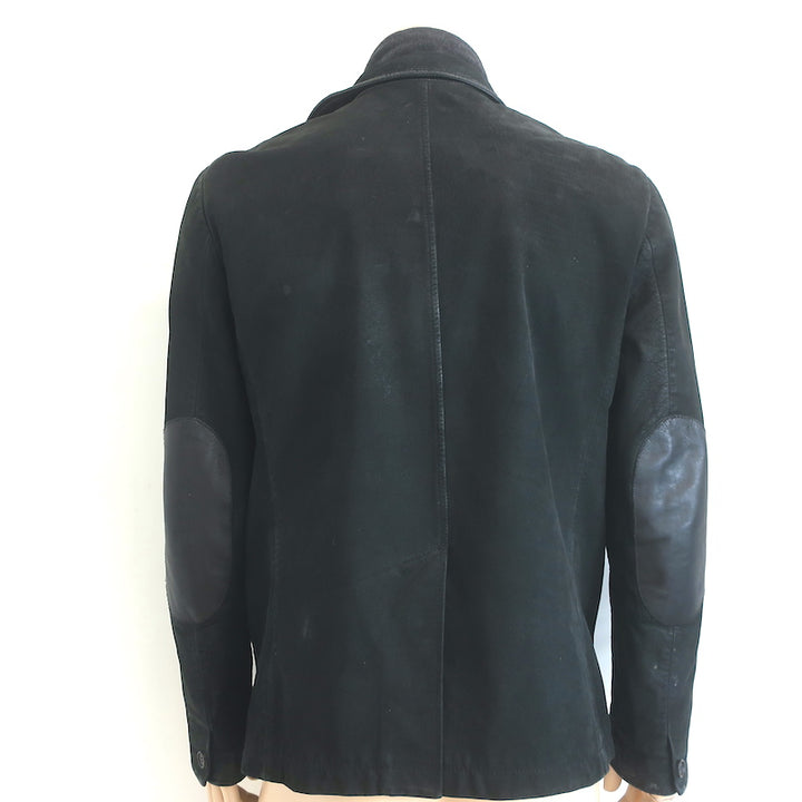 AllSaints Survey Double Layered Leather Blazer Black Size Medium