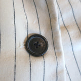 Nili Lotan Don Pinstriped Blazer Ecru Cotton Size 4 One-Button Jacket