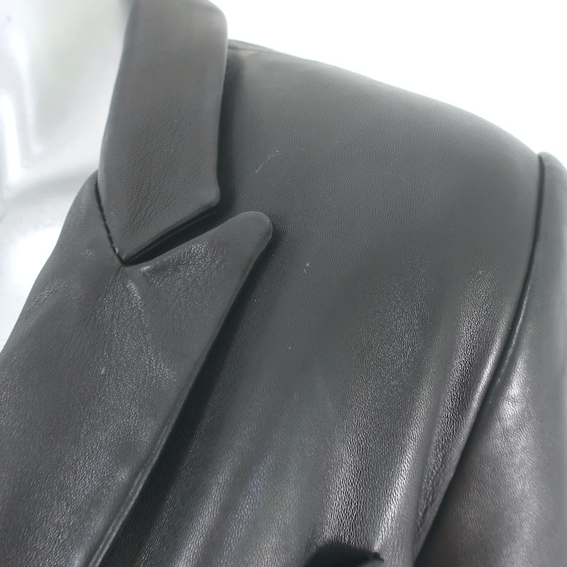 SPRWMN Leather Blazer Black Size Extra Small One-Button Jacket