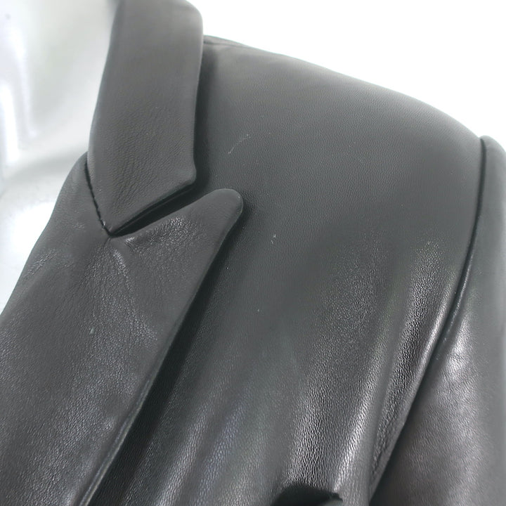 SPRWMN Leather Blazer Black Size Extra Small One-Button Jacket