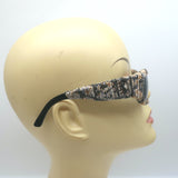 Chanel Metallic Tweed Rectangular Sunglasses Black/Multi