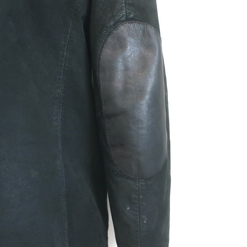 AllSaints Survey Double Layered Leather Blazer Black Size Medium