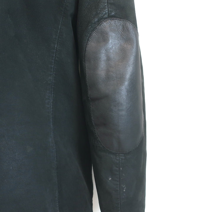 AllSaints Survey Double Layered Leather Blazer Black Size Medium