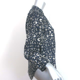 Apiece Apart Bravo Popover Top Navy Printed Silk Size 0 Long Sleeve Blouse