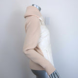 Moncler ivory wool tricot cardigan puffer jacket, size L — pre-owned authentic luxury designer piece