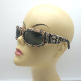 Chanel Metallic Tweed Rectangular Sunglasses Black/Multi