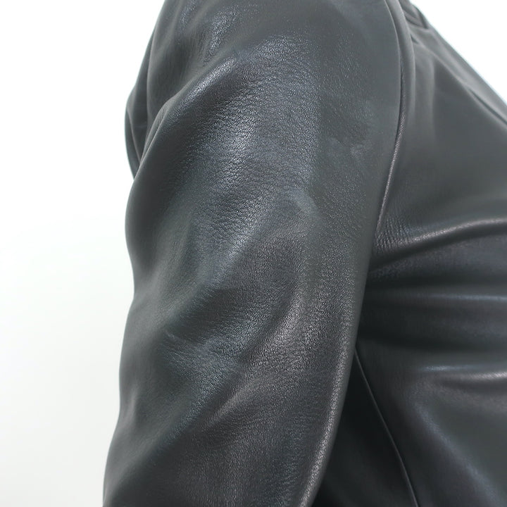 SPRWMN Leather Blazer Black Size Extra Small One-Button Jacket