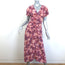 A.L.C. Elodie Ruched Midi Dress Pink Printed Stretch Silk Size 2