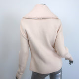 Moncler Maglione Tricot ivory wool-blend cardigan and down puffer jacket, authentic pre-owned luxury piece, size L