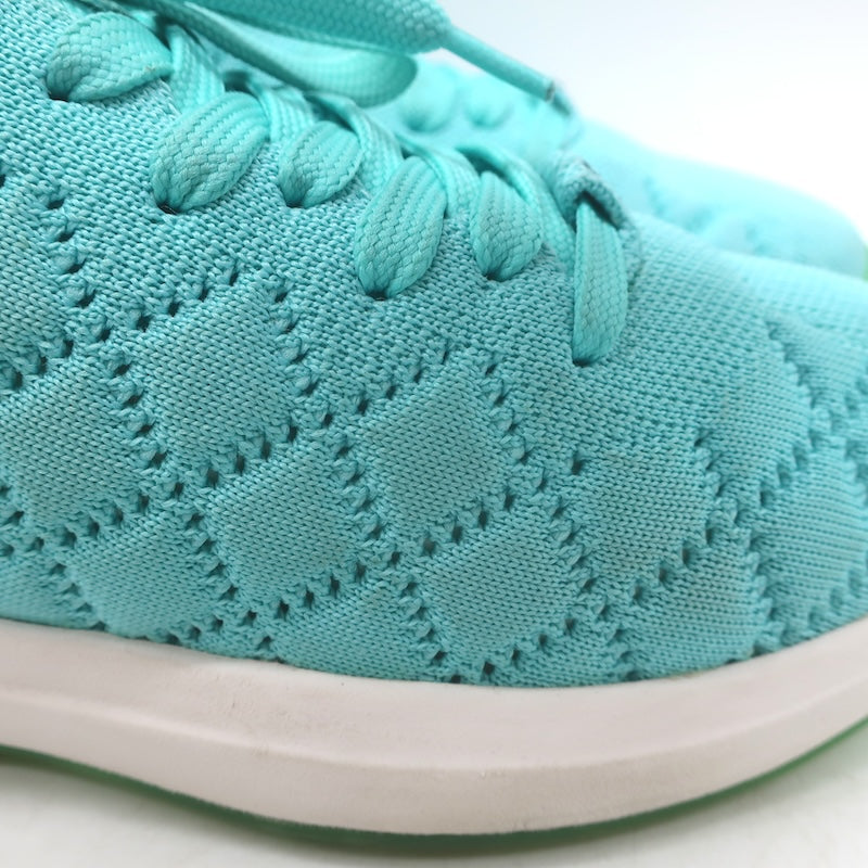 Chanel Quilted Knit Low Top Sneakers Blue Size 37.5