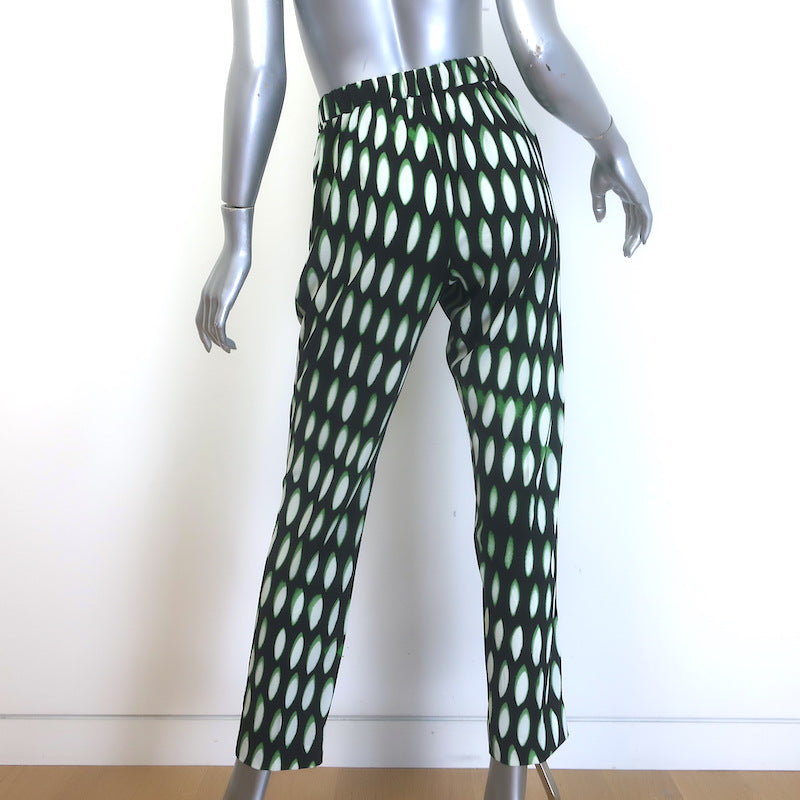 Dries Van Noten Len Lye Palmira Tapered Pants Black Printed Crepe Size 36