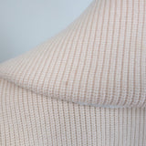 Moncler Maglione Tricot cardigan, ivory wool-blend with down puffer detail, size L — pre-owned authentic luxury piece