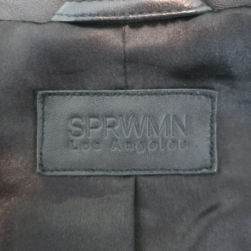 SPRWMN Leather Blazer Black Size Extra Small One-Button Jacket