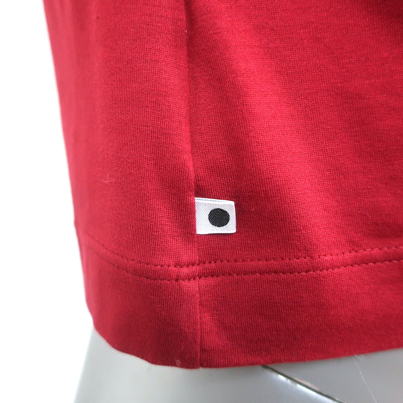 Akris Punto Cap Sleeve Square Neck Top Red Stretch Cotton Size US 8