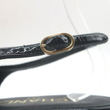 Chanel Heart CC Pointed Toe Slingback Flats Black Patent Leather Size 37.5 NEW