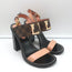 Louis Vuitton Passenger Sandals Ebony Damier Canvas & Pink Leather Size 39
