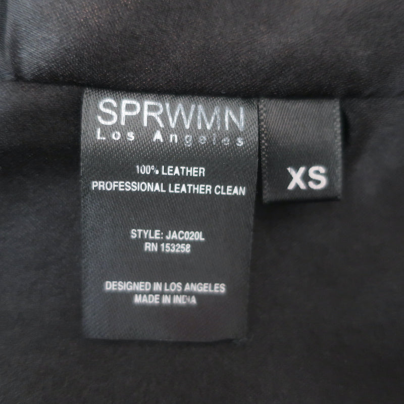 SPRWMN Leather Blazer Black Size Extra Small One-Button Jacket